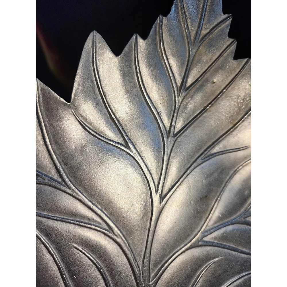 Home Interior Gift Lg Silver Tone Maple Leaf Metal Wall Hanging Table Decor Fall